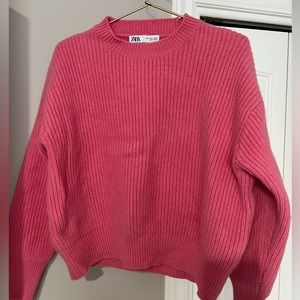 Thick Pink Zara knit, size large